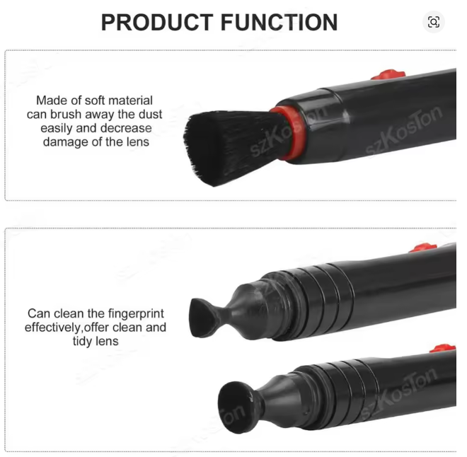 Lens Cleaning Pen with Soft Brush Double-Sided Carbon Head for Camera Lens Optical Lens Glasses PS4 PS5 VR Headset Cleaning
