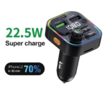 Bluetooth 5.0 FM Transmitter with 22.5W Fast Charging for Car