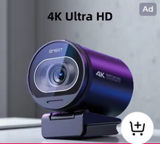 Mini Webcam 4K with Ring Light